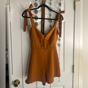 Windsor Burnt Orange Tie-Strap Romper